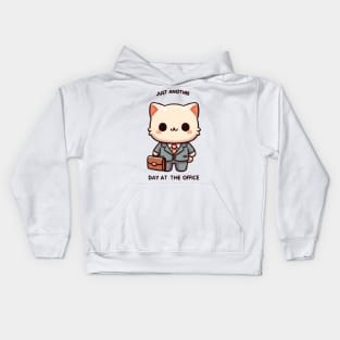 Business Cat Ready for Work Kids Hoodie